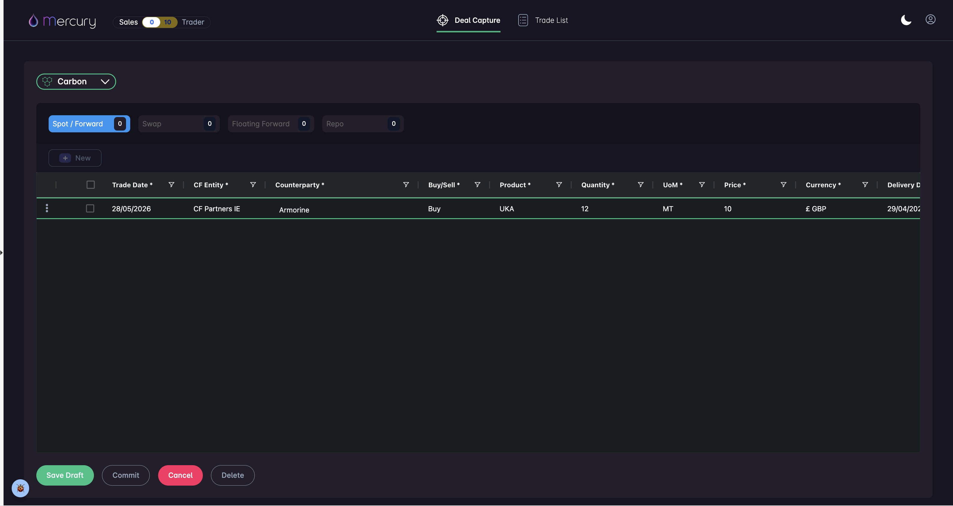 Trading Demo View
