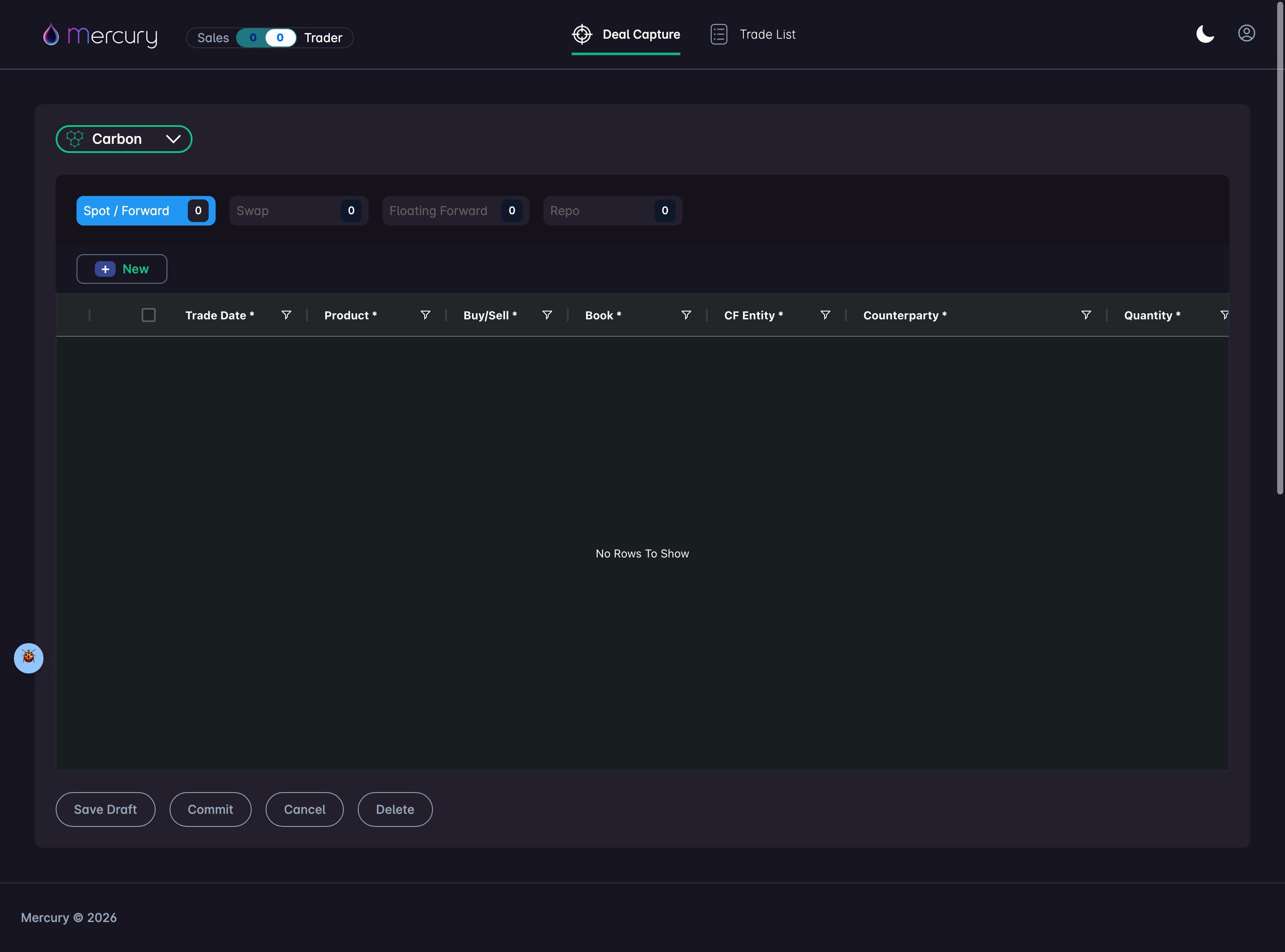 Trades List View