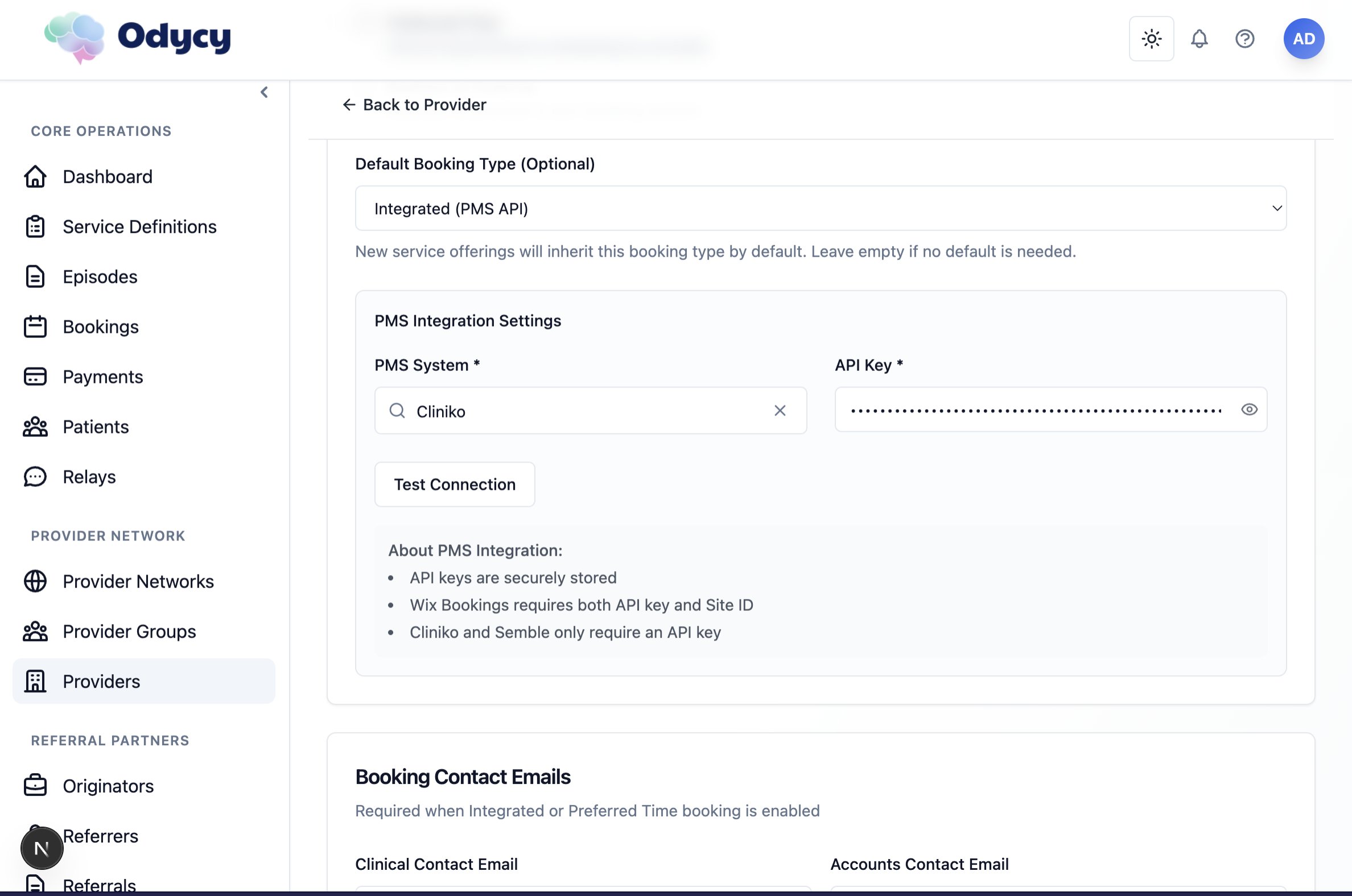 Provider Integrated Booking